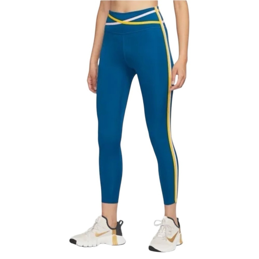 Nike Dri-Fit Size XXS High-Rise Blue Activewear Leggings